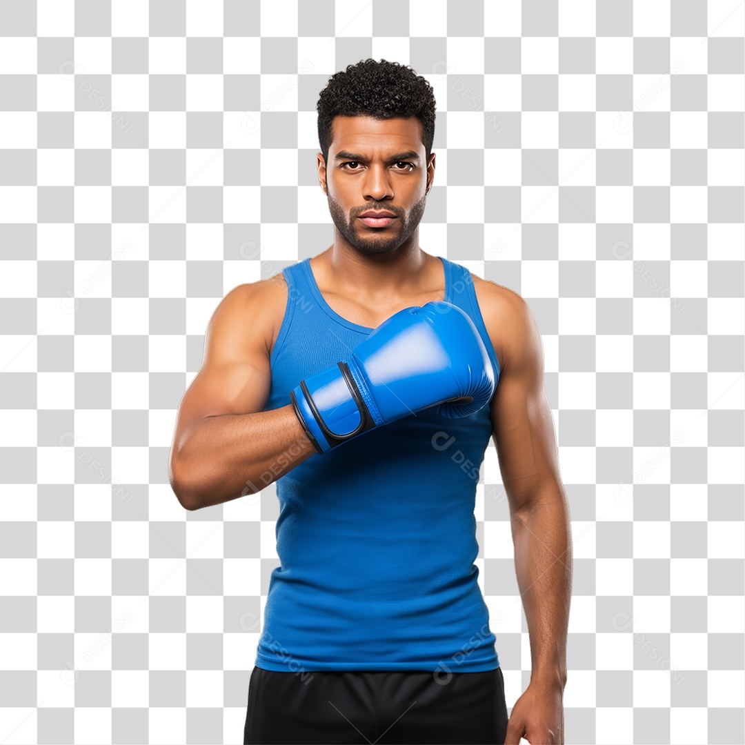 Homem de Camisa Azul para Conscientização de Novembro Azul PNG Transparente