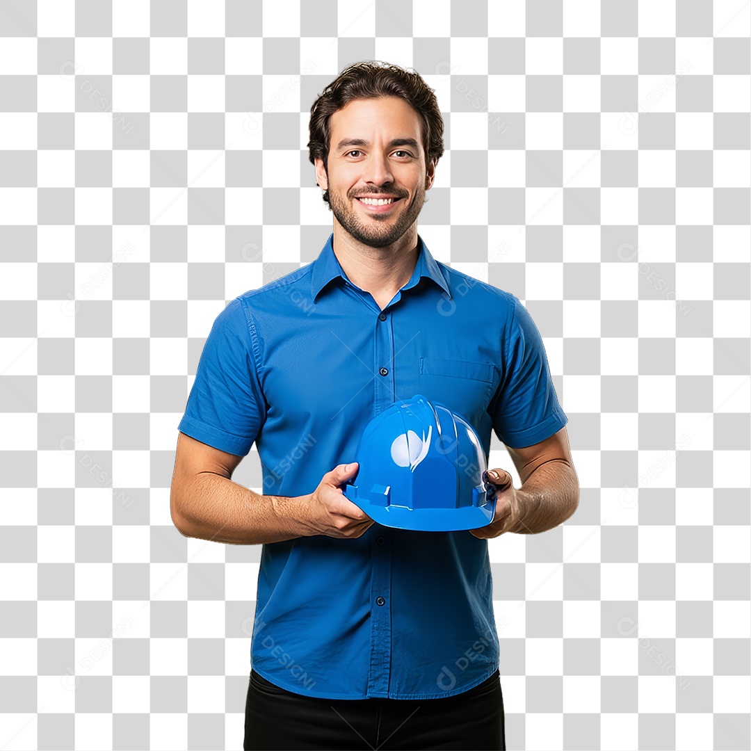 Homem de Camisa Azul para Conscientização de Novembro Azul PNG Transparente