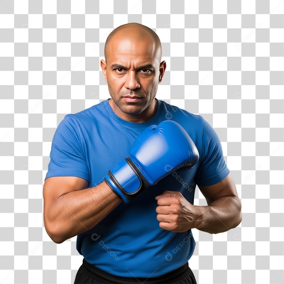 Homem de Camisa Azul para Conscientização de Novembro Azul PNG Transparente