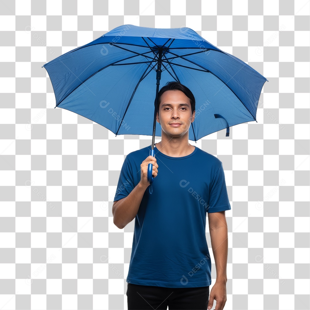 Homem de Camisa Azul para Conscientização de Novembro Azul PNG Transparente
