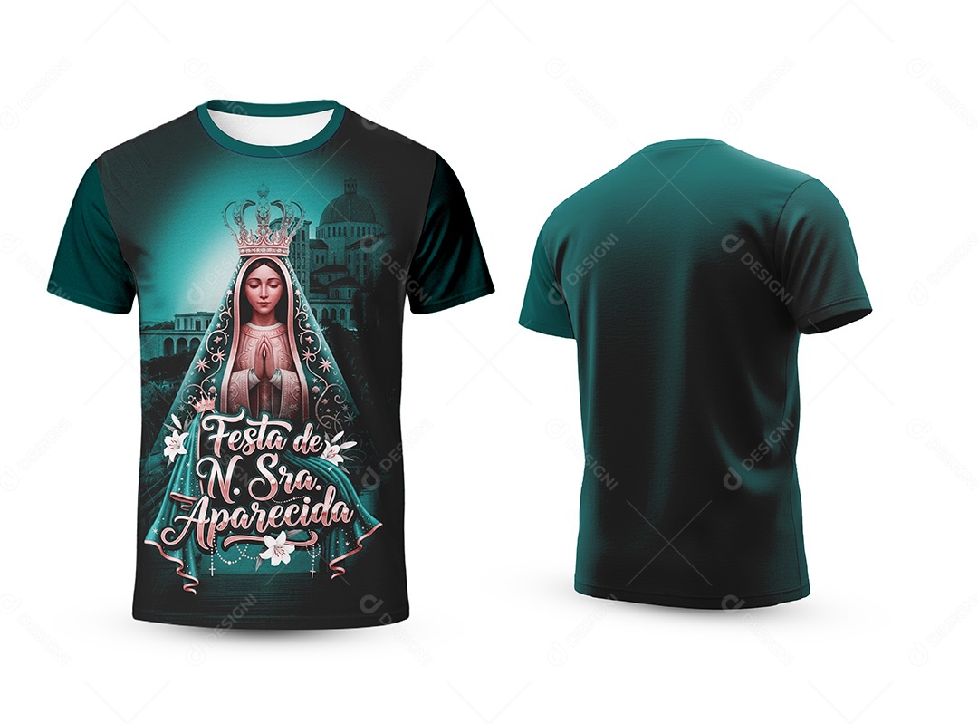 Camiseta da Nossa Senhora Mockup PSD Editável