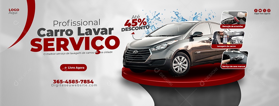 Lava Jato até 45% de Desconto Banner Social Media PSD Editável