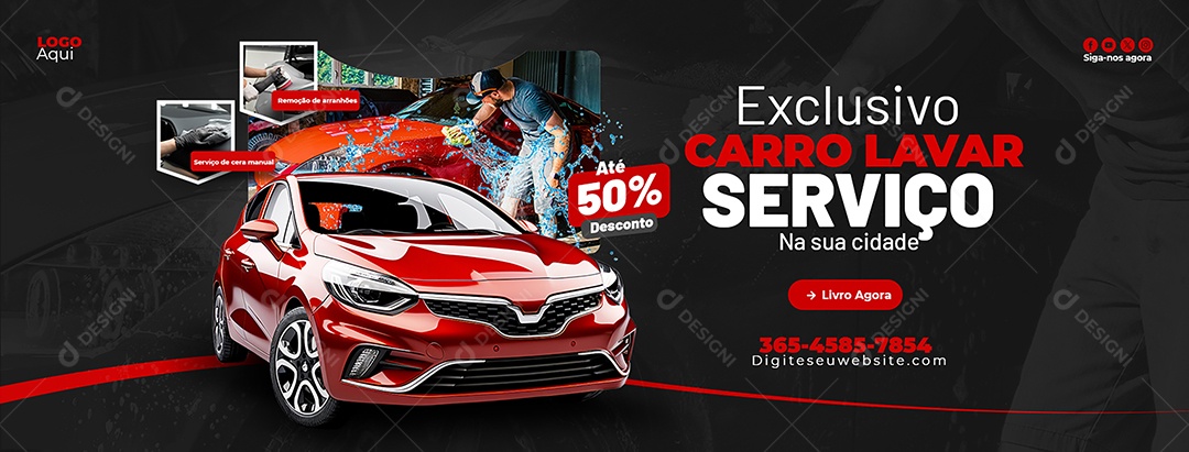 Lava Jato Exclusivo Serviço na sua Cidade 45% de Desconto Story Social Media PSD Editável