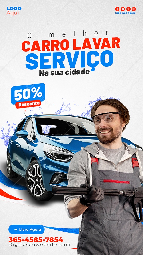 Lava Jato o Melhor Serviço na sua Cidade Story Social Media PSD Editável