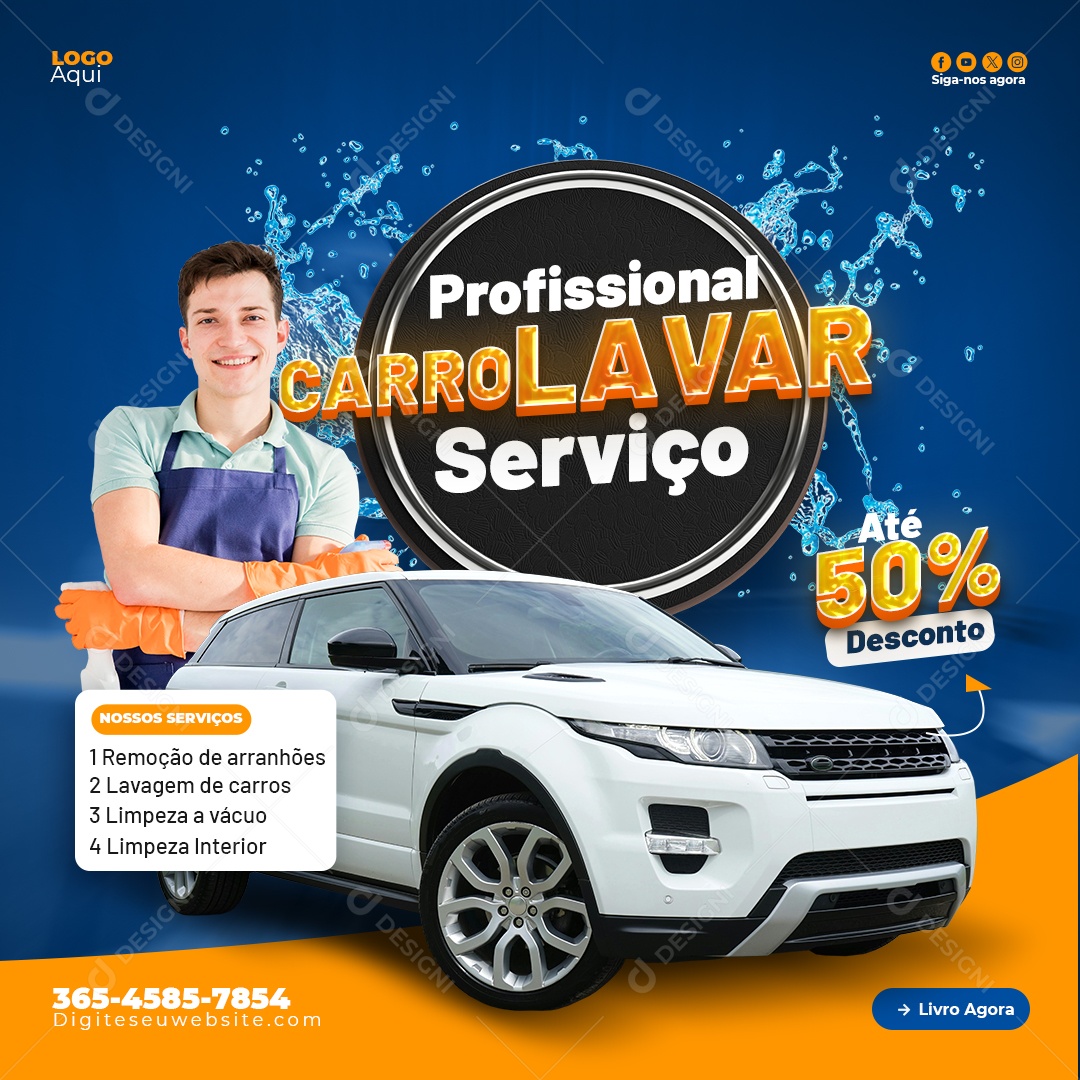 Lava Jato Remoção de Arranhões Social Media PSD Editável