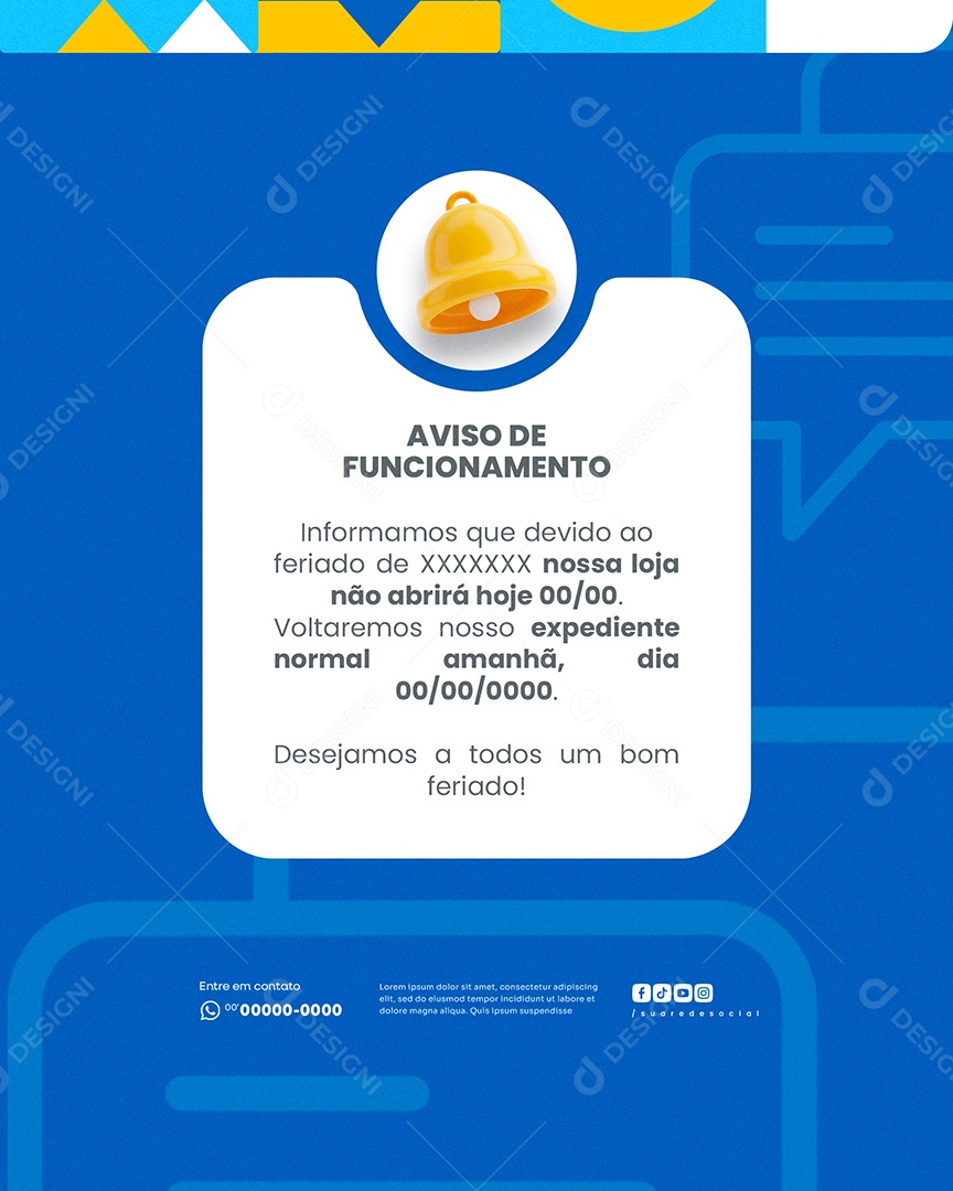 Aviso De Funcionamento De Dezembro Natal Social Media PSD Editável
