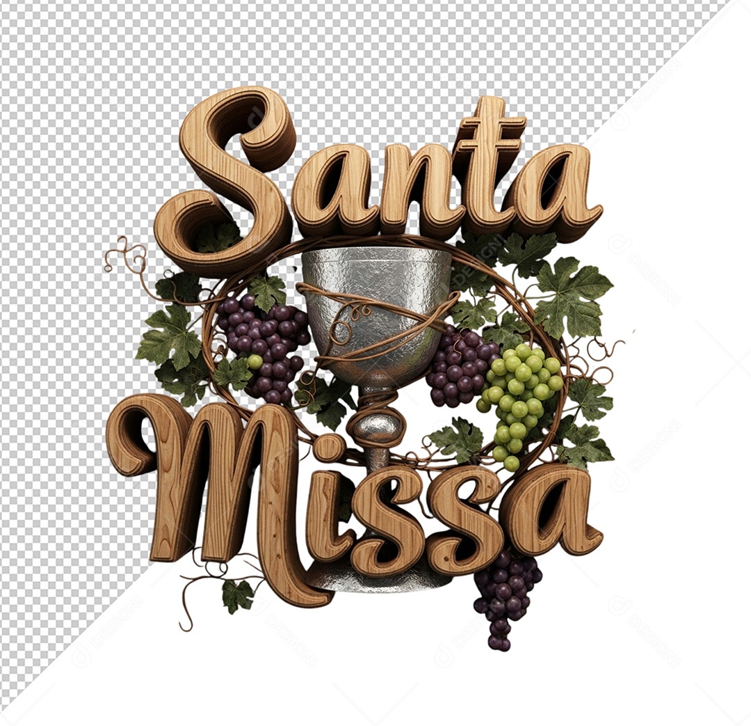 Texto 3D Santa Missa PSD Grátis