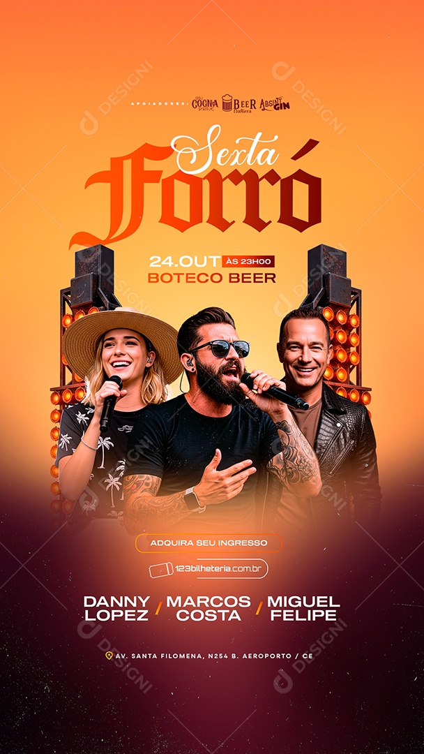 Story Flyer Próximos Shows Sexta Forró Social Media PSD Editável