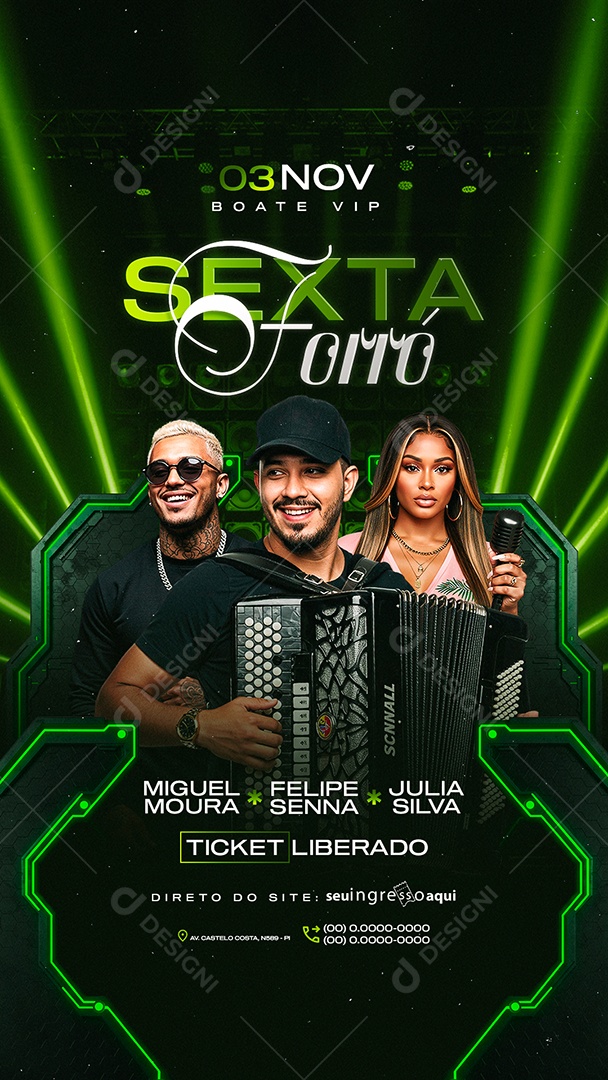 Story Flyer Próximos Shows Sexta Forró Social Media PSD Editável