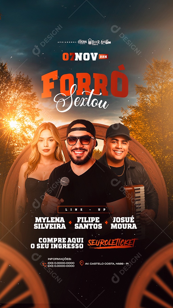 Story Flyer Próximos Shows Forró Sextou Social Media PSD Editável