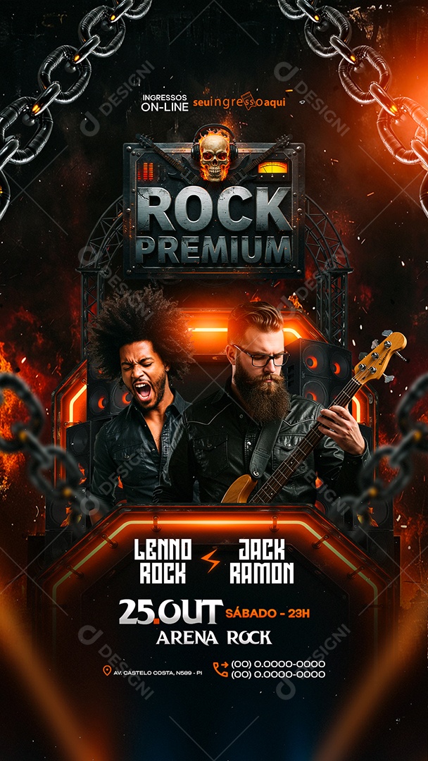Story Flyer Próximos Shows Rock Premium Social Media PSD Editável