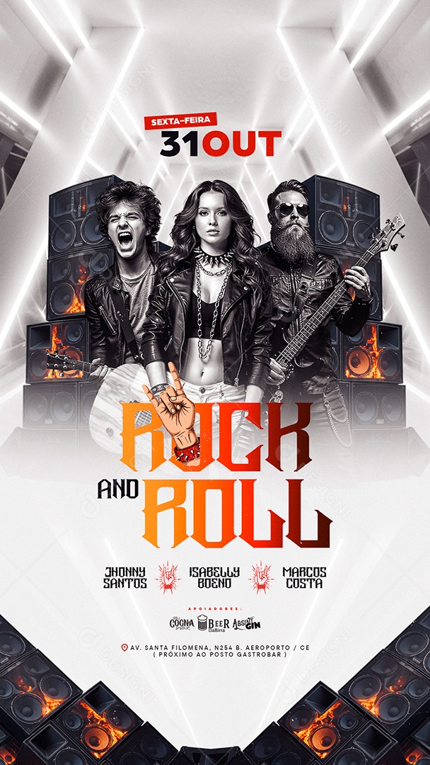 Story Flyer Próximos Shows Rock And Roll Social Media PSD Editável