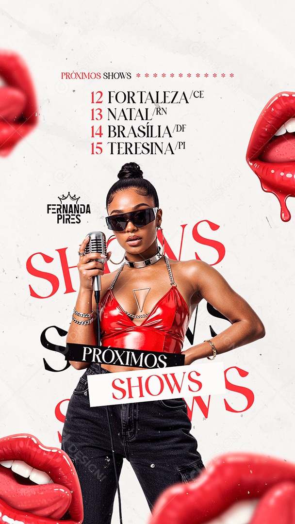 Story Flyer Próximos Shows Fernanda Pires Social Media PSD Editável
