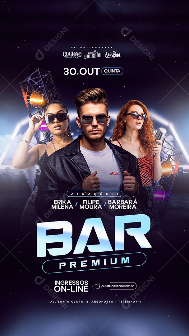 Story Flyer Próximos Shows Bar Premium Social Media PSD Editável