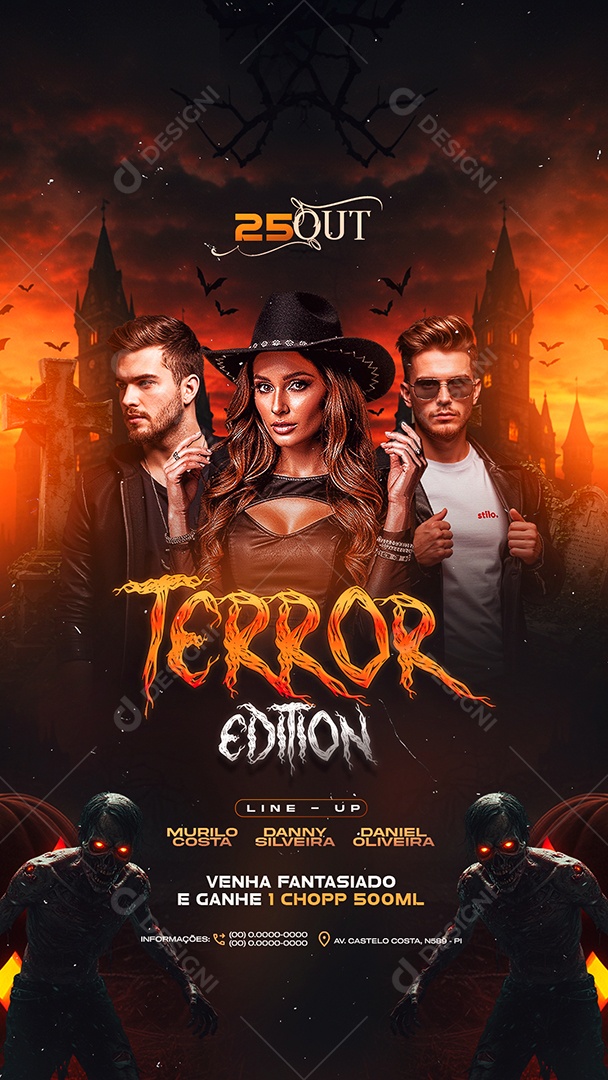 Story Flyer Halloween Terror Edition Social Media PSD Editável