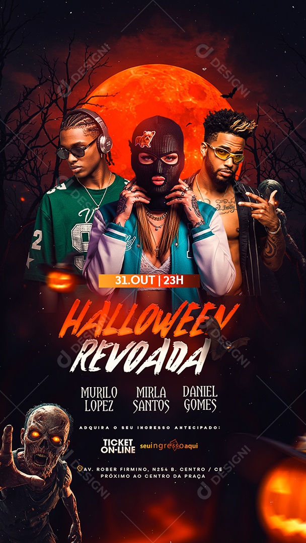 Story Flyer Halloween Revoada Social Media PSD Editável