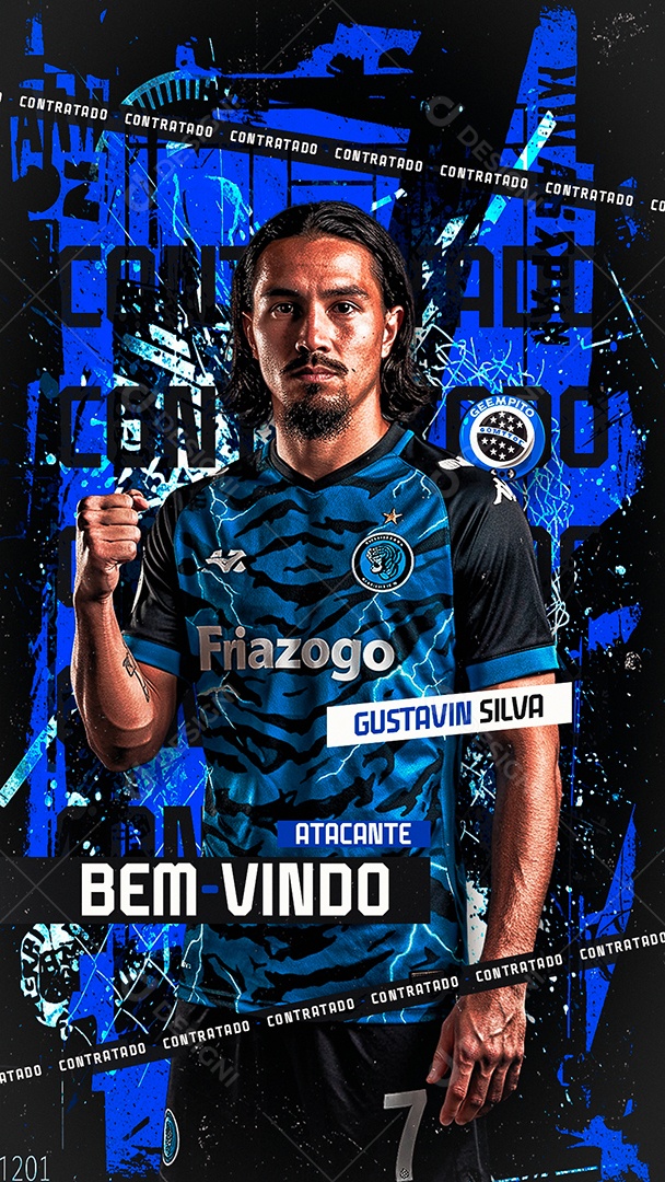 Story Contratado Atacante Bem Vindo Gustavin Silva Social Media PSD Editável