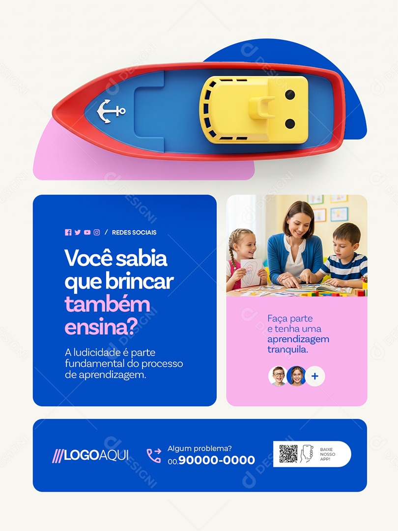 Psicopedagoga Você Sabia Que Brincar Também Ensina Social Media PSD Editável