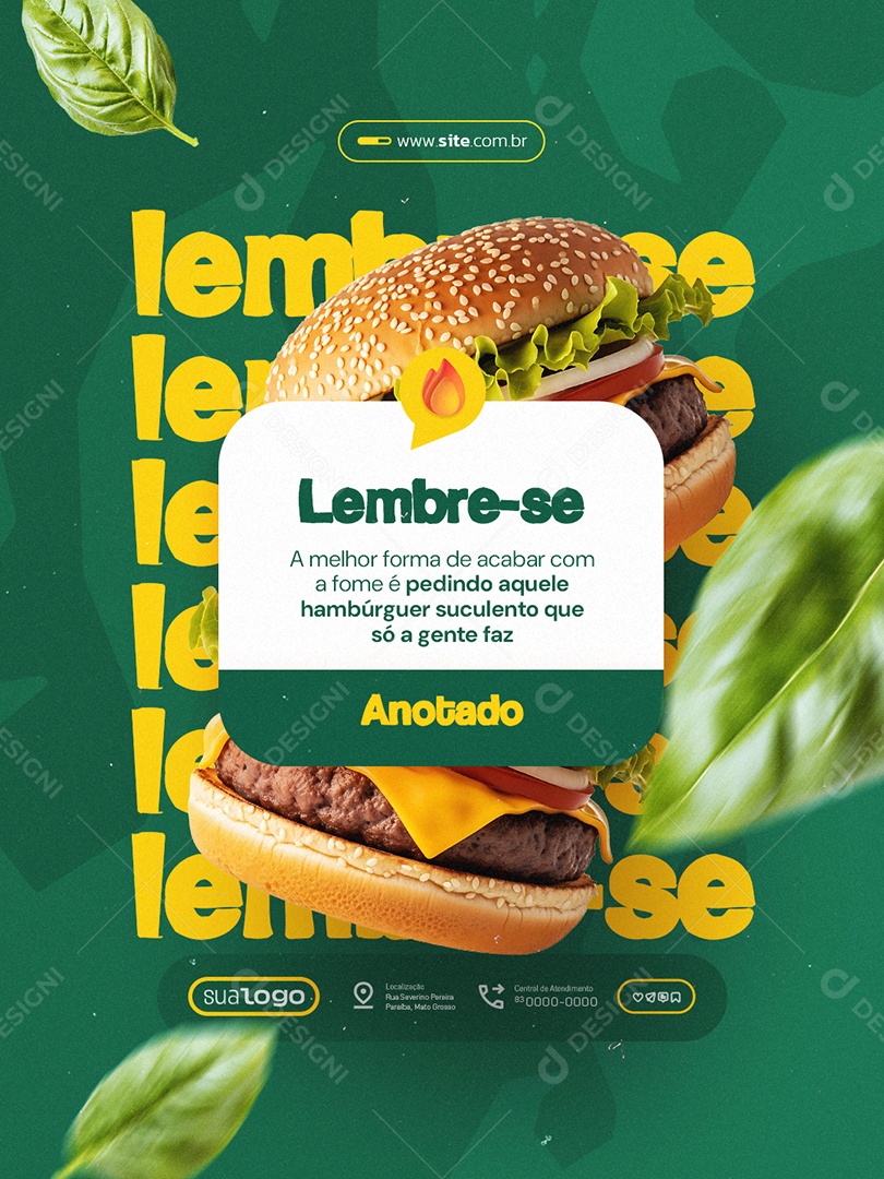 Hamburgueria Lembre-Se Social Media PSD Editável