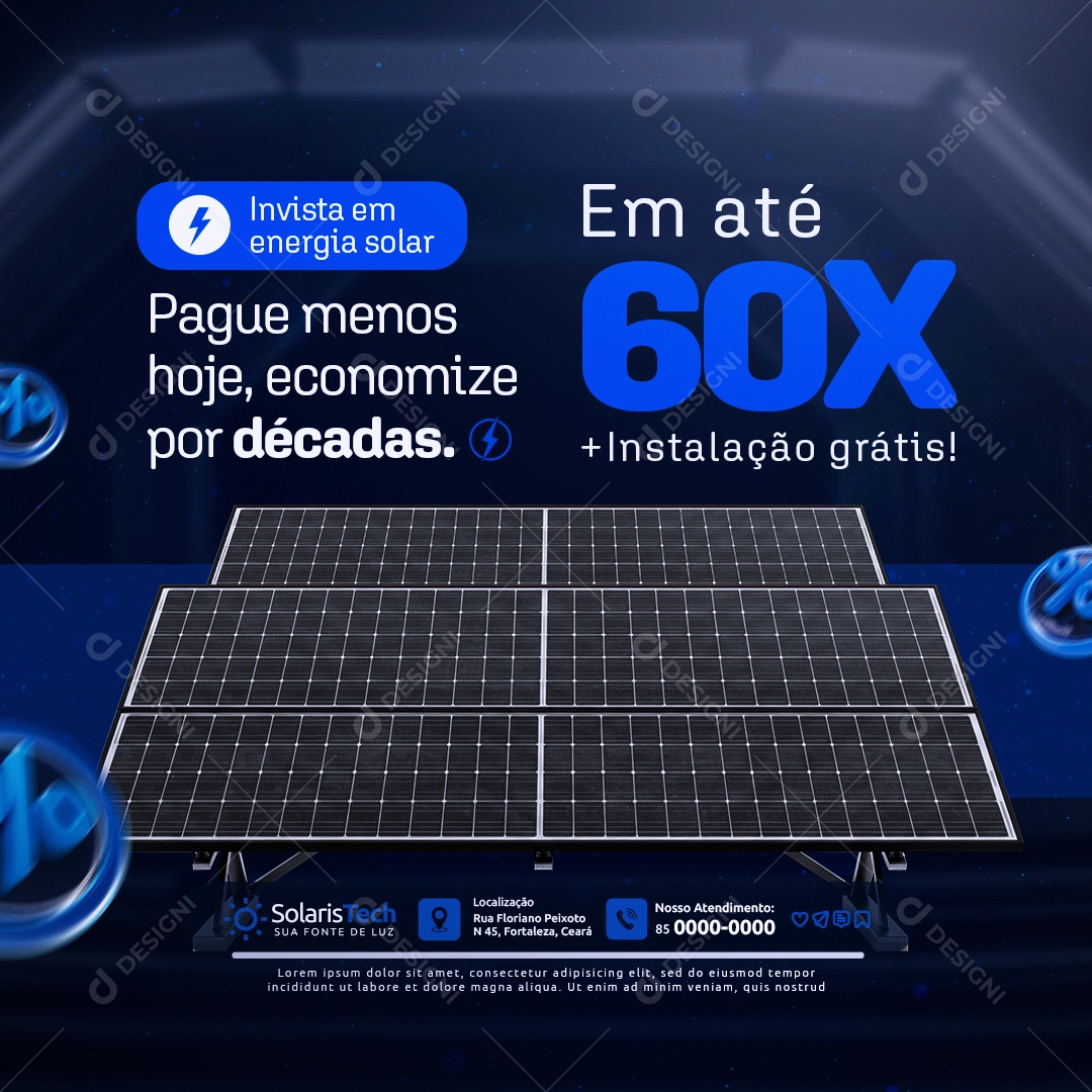 Energia Solar Esquenta Black Friday Invista Social Media PSD Editável