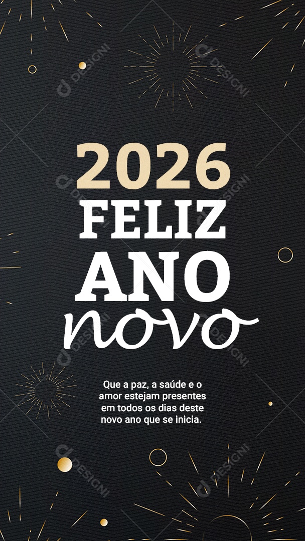 Story Feliz Ano Novo 2026 Social Media PSD Editável