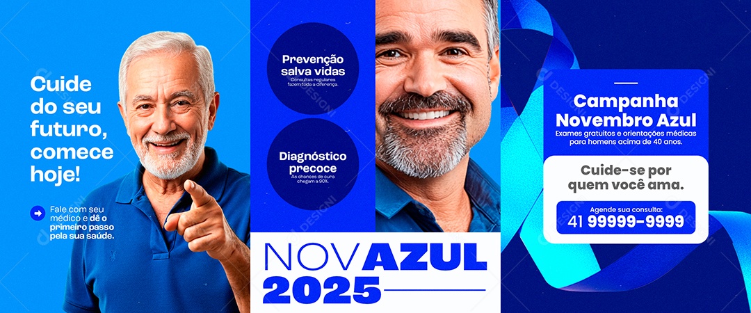 Carrossel Novembro Azul Cuide do Seu Futuro Comece Hoje Social Media PSD Editável