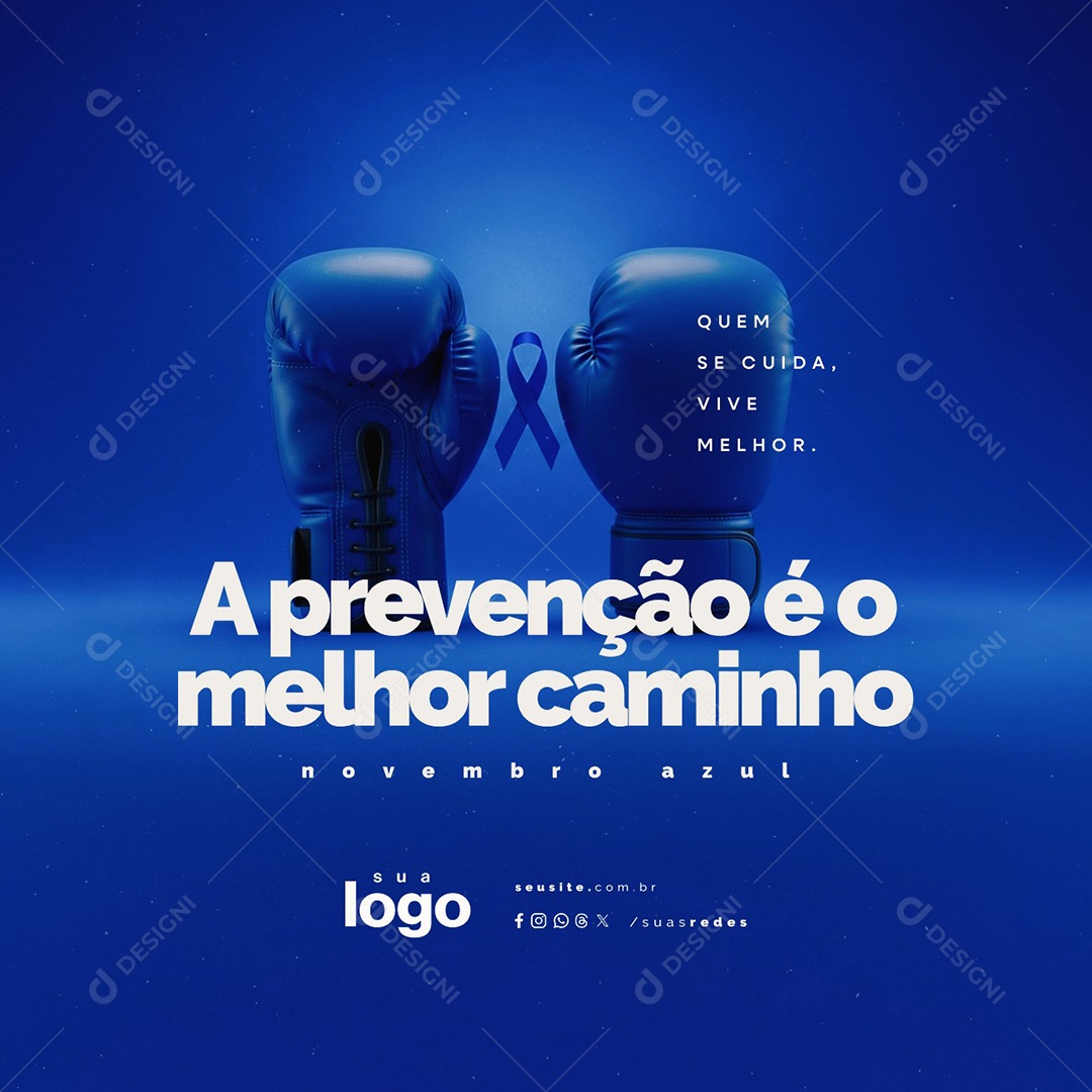 Novembro Azul Quem Se Cuida Vive Melhor Social Media PSD Editável