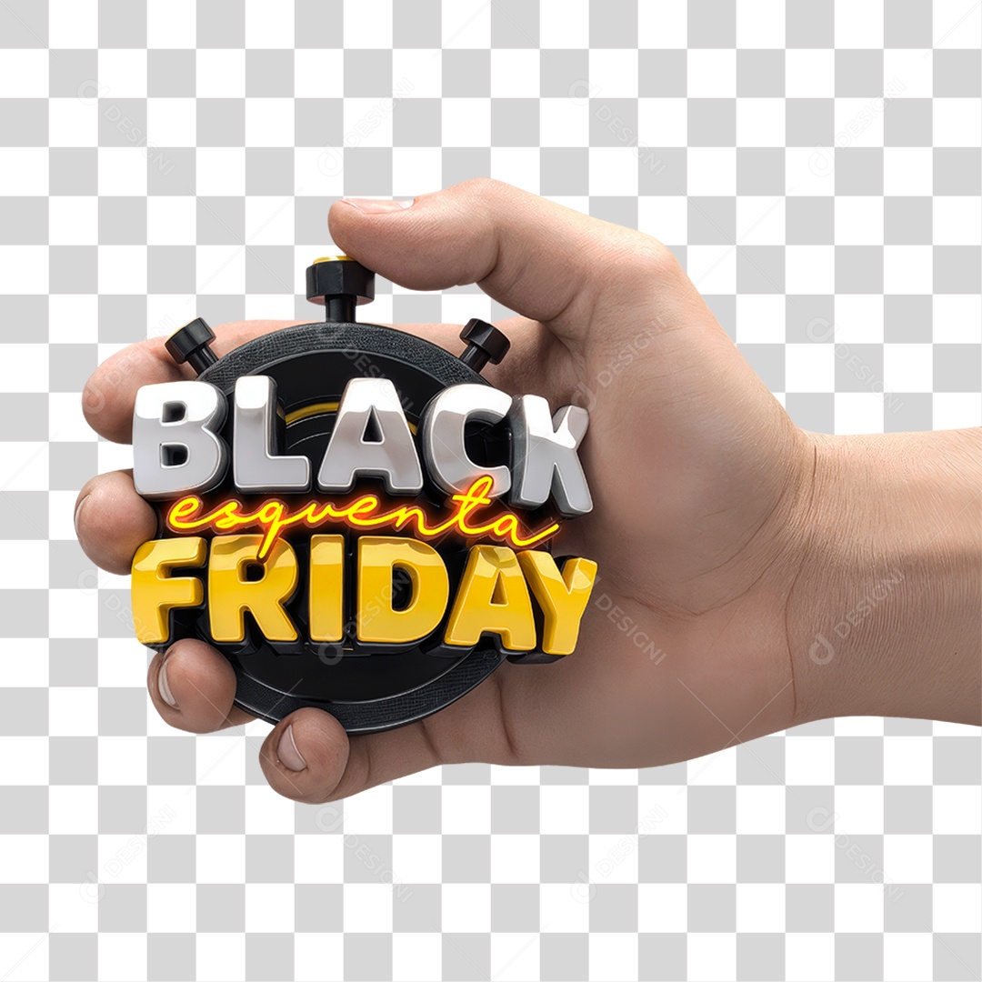 3D Black Friday Transparent PNG Seal