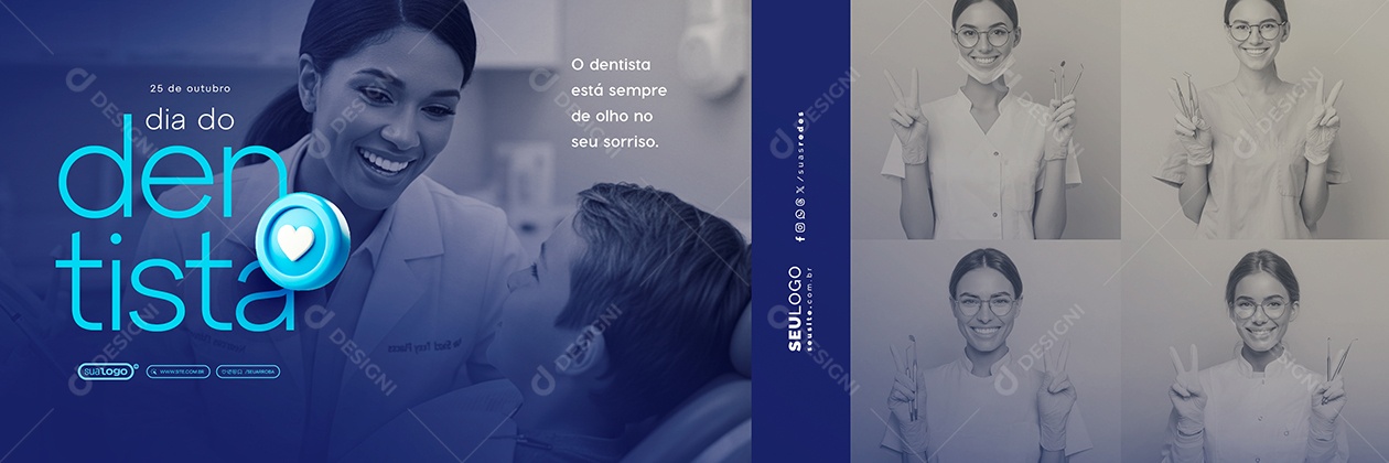 Carrossel Dia do Dentista 25 de Outubro Social Media PSD Editável