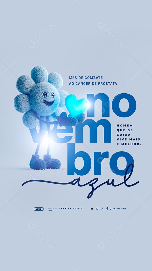 Story Novembro Azul Homem Que Se Cuida Vive Mais e Melhor Social Media PSD Editável