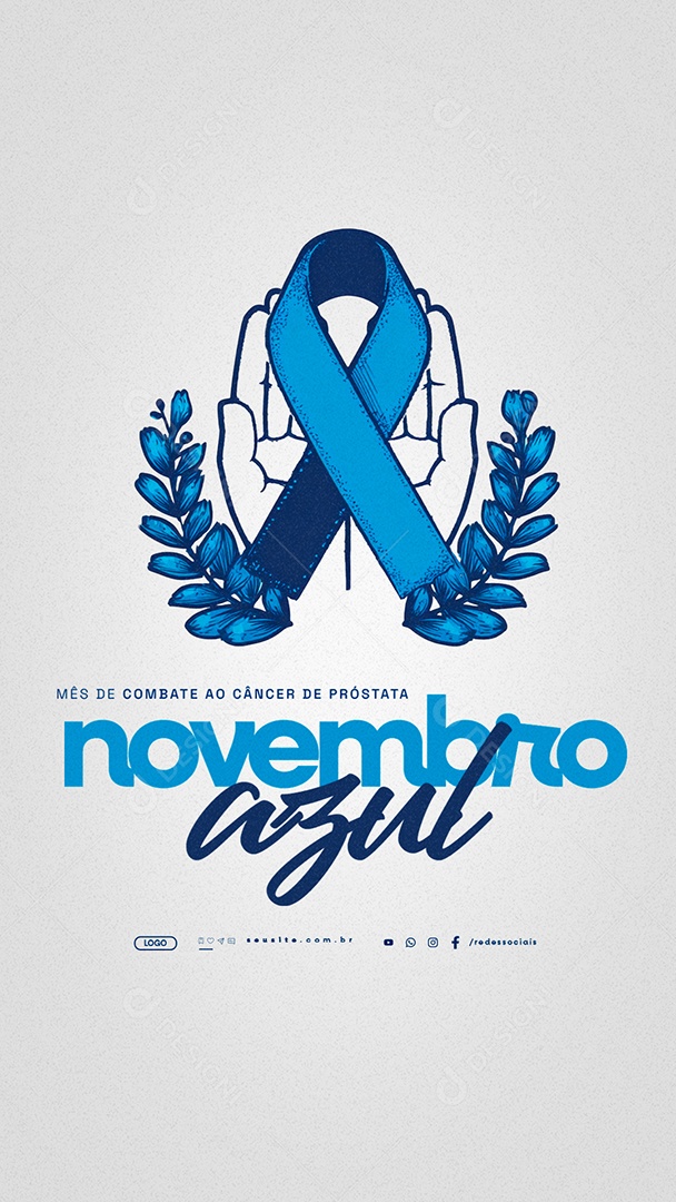 Story Novembro Azul Mês de Combate ao Câncer de Próstata Social Media PSD Editável