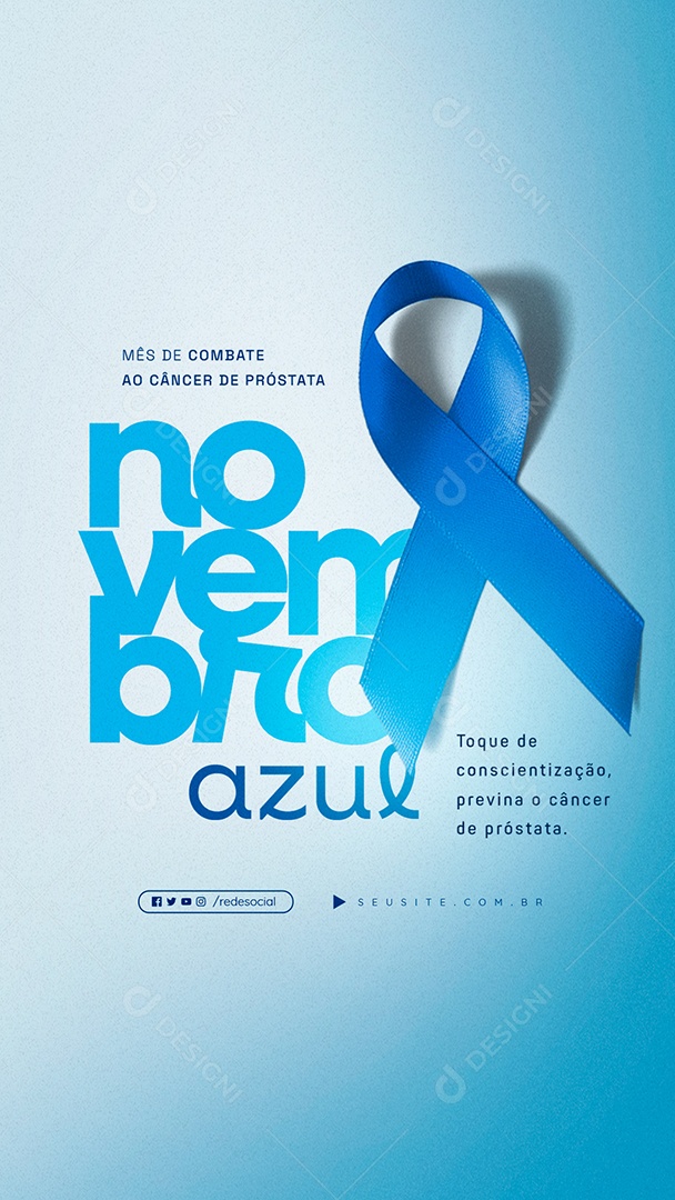 Story Novembro Azul Mês de Combate ao Câncer de Próstata Social Media PSD Editável