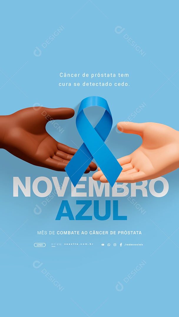 Story Novembro Azul Mês de Combate ao Câncer de Próstata Social Media PSD Editável