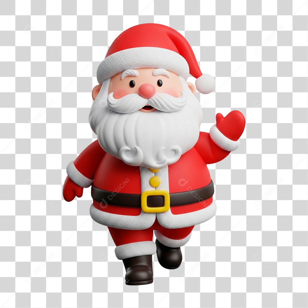 Personagem 3D Papai Noel PNG Transparente