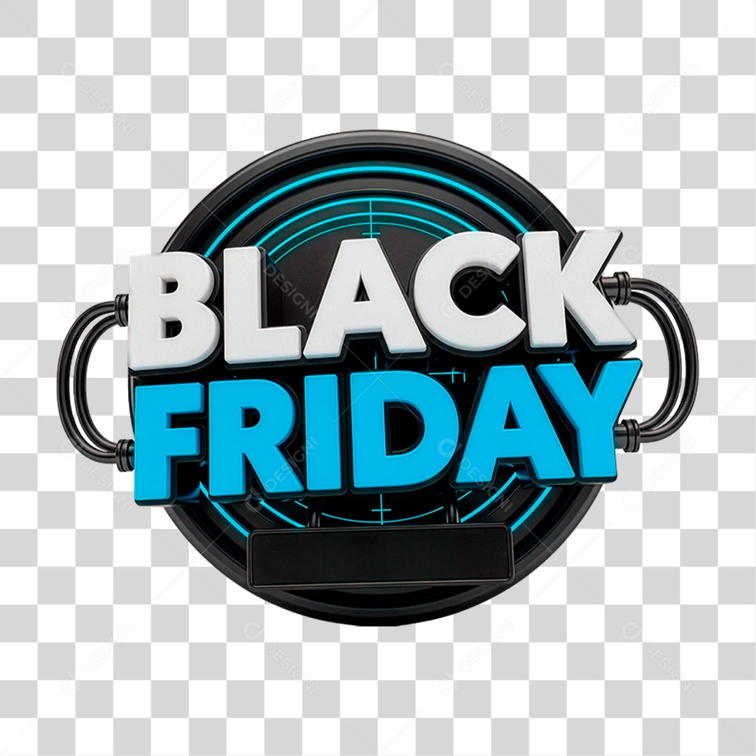 Selo 3D Black Friday PNG Transparente