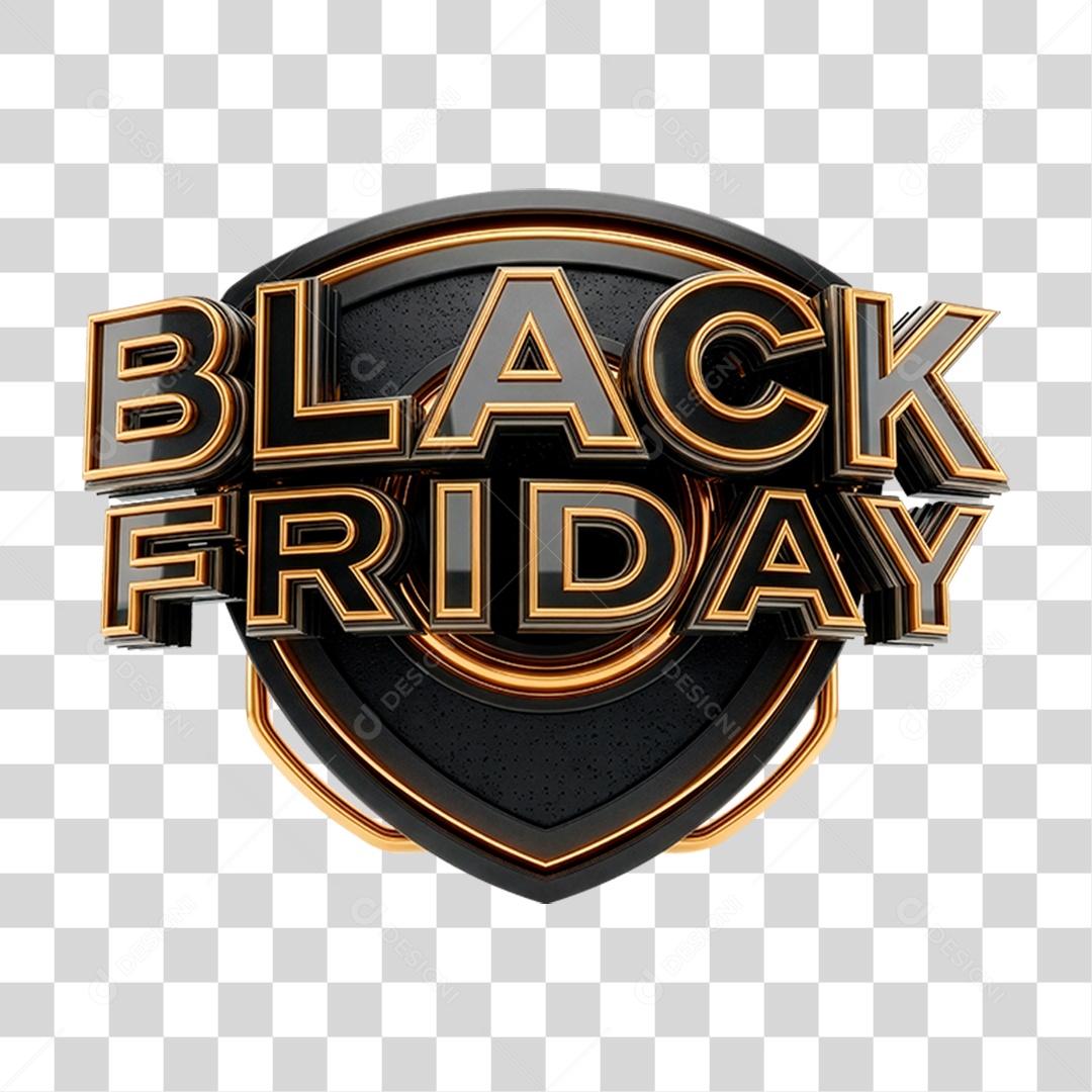 Selo 3D Black Friday PNG Transparente