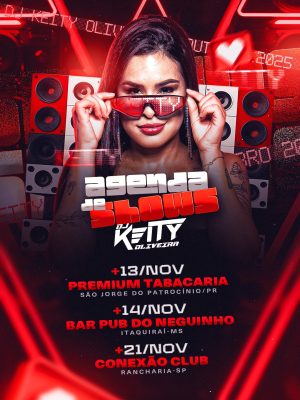 Flyer Agenda de Shows DJ Keity Oliveira Design de Eventos PSD Editável