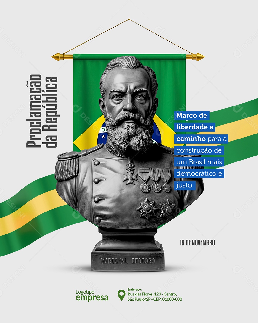 Dia da Proclamação da República 15 de Novembro Social Media PSD Editável