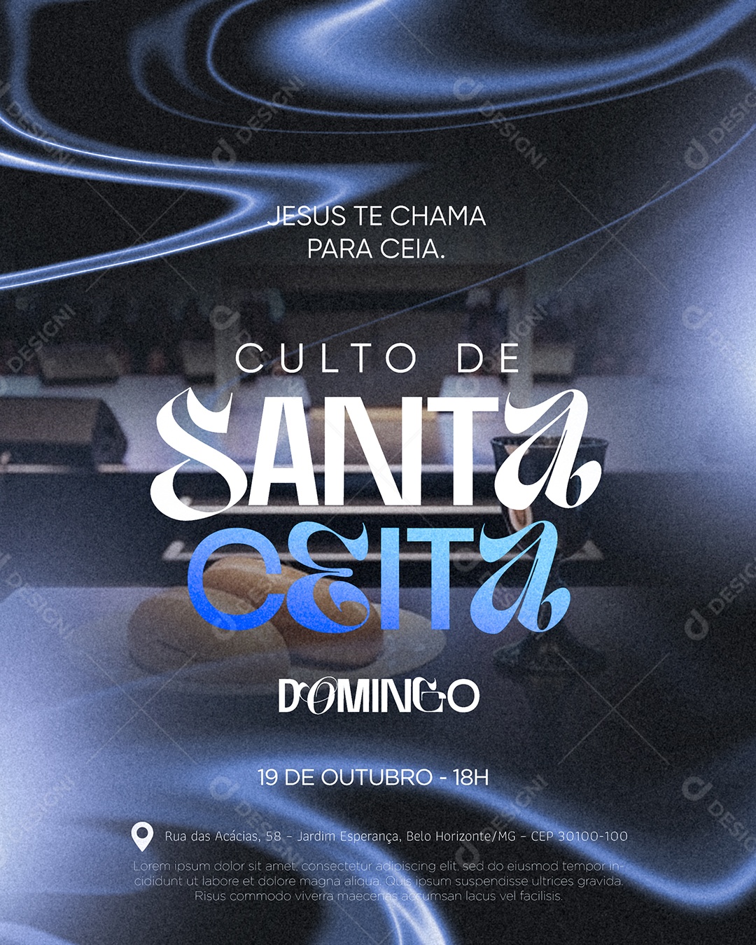 Gospel Culto Social Media PSD Editável