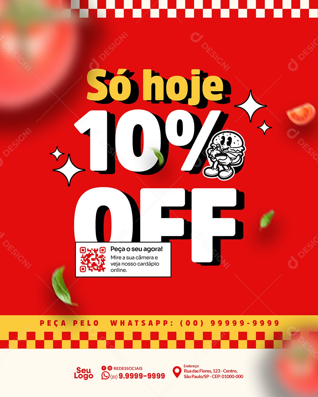 Só Hoje 10% Off Social Media PSD Editável