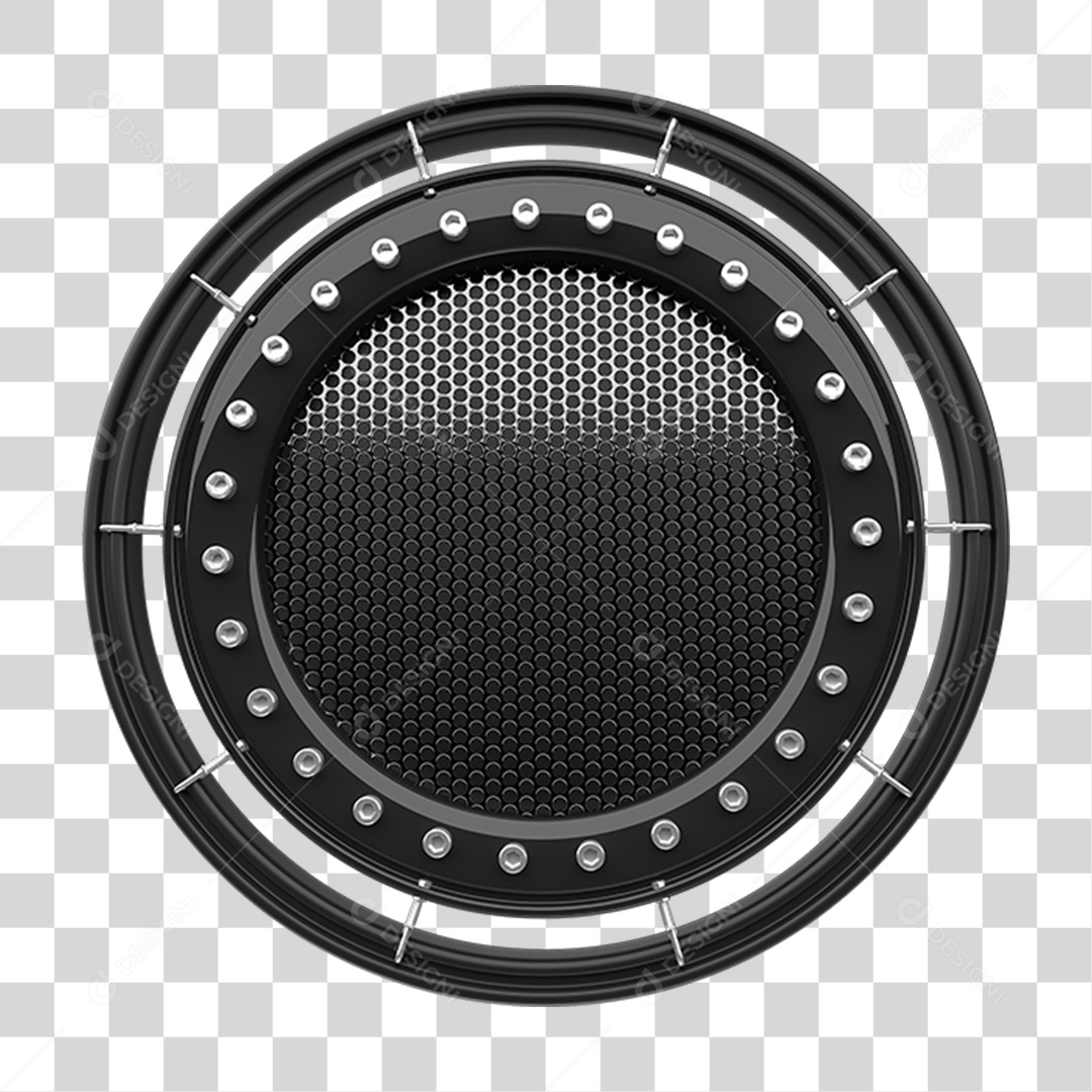 Placa Redonda com Grades PNG Transparente