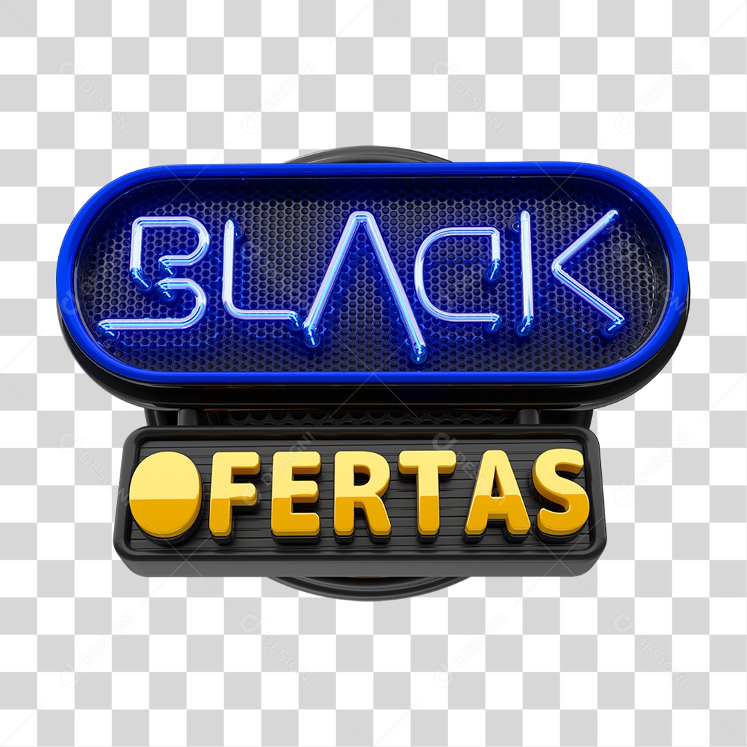 Selo 3D Black Ofertas PNG Transparente