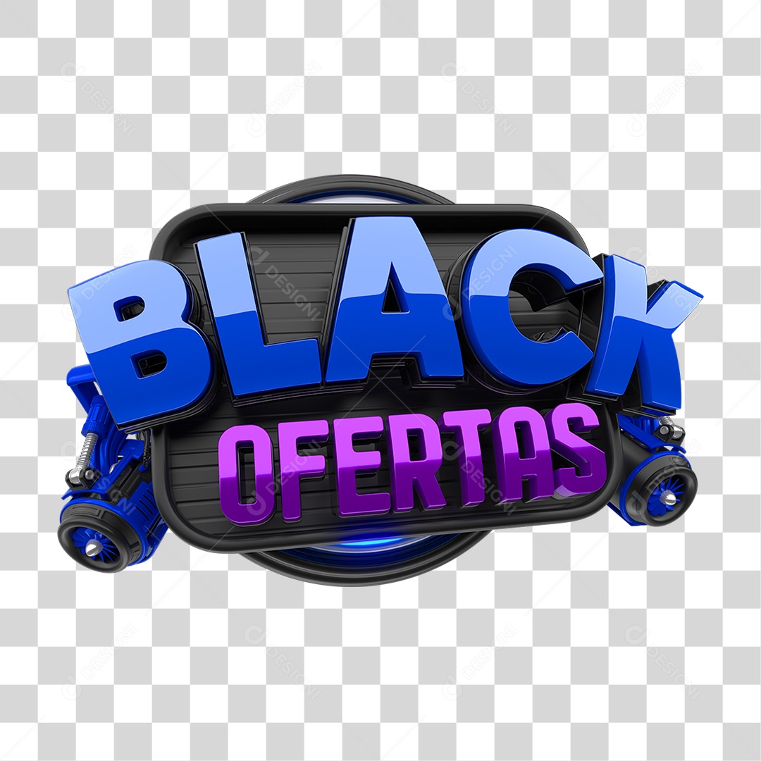Selo 3D Black Ofertas PNG Transparente