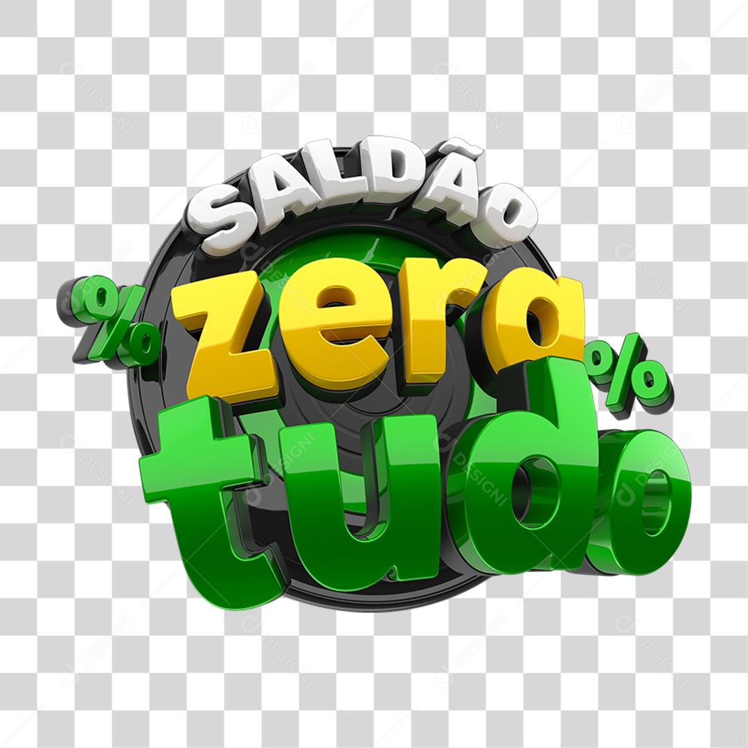 Selo 3D Saldão Zera Tudo PNG Transparente