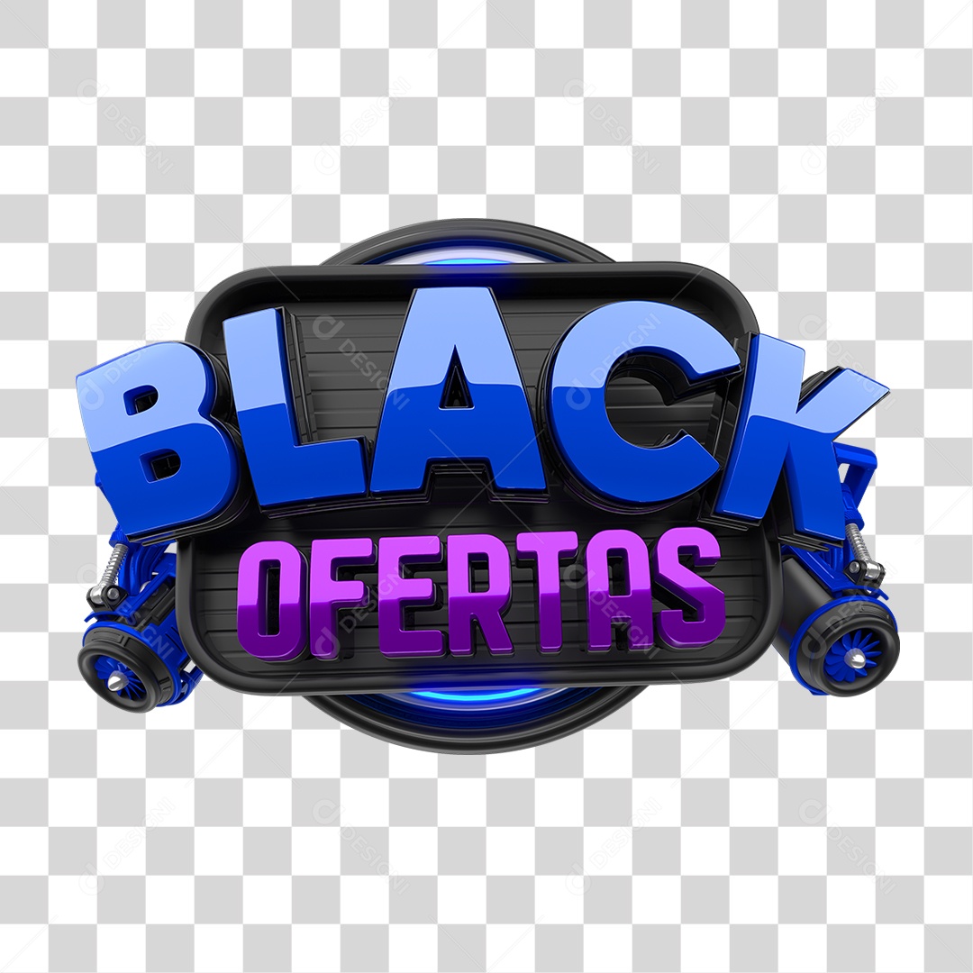 Selo 3D Black Ofertas PNG Transparente