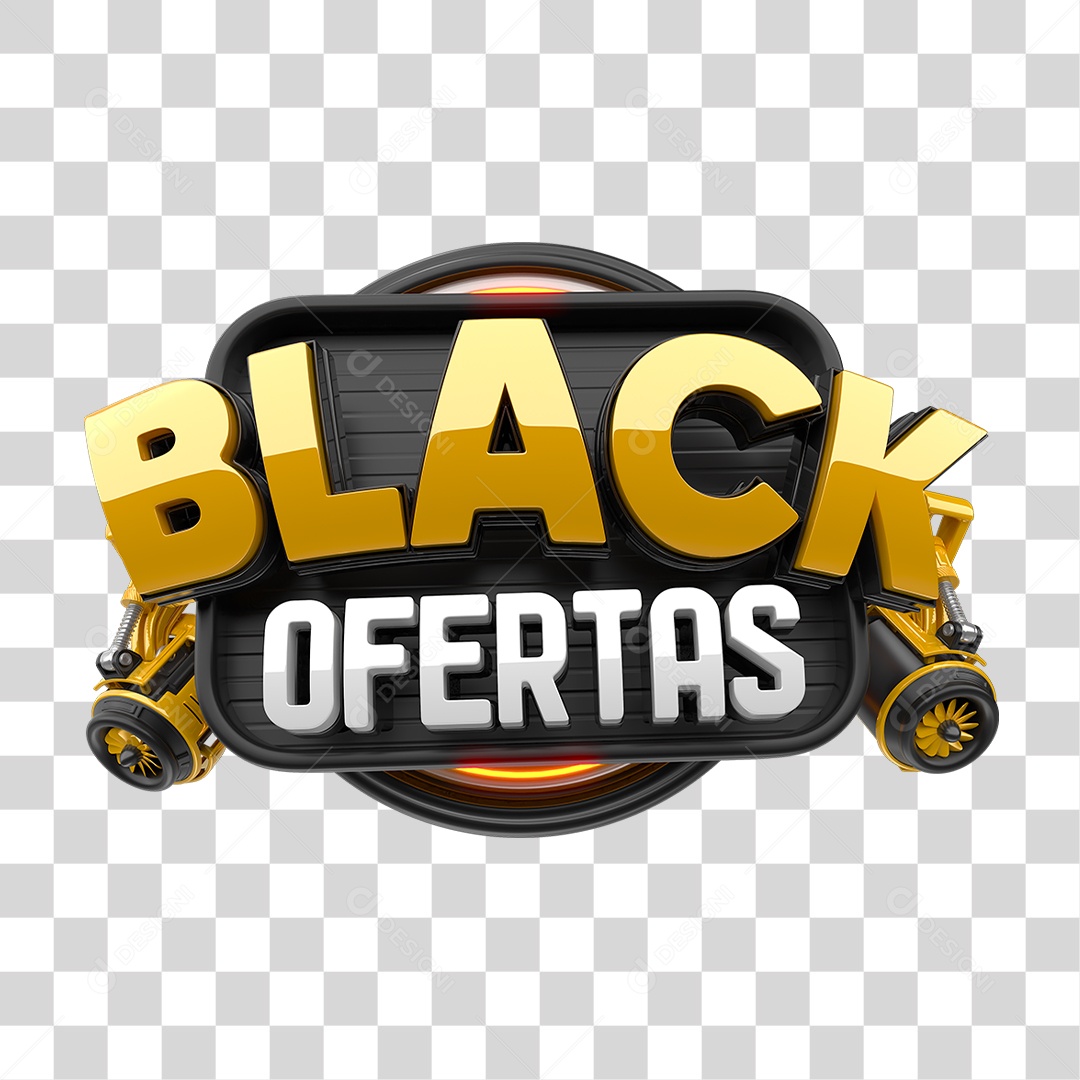 Selo 3D Black Ofertas PNG Transparente