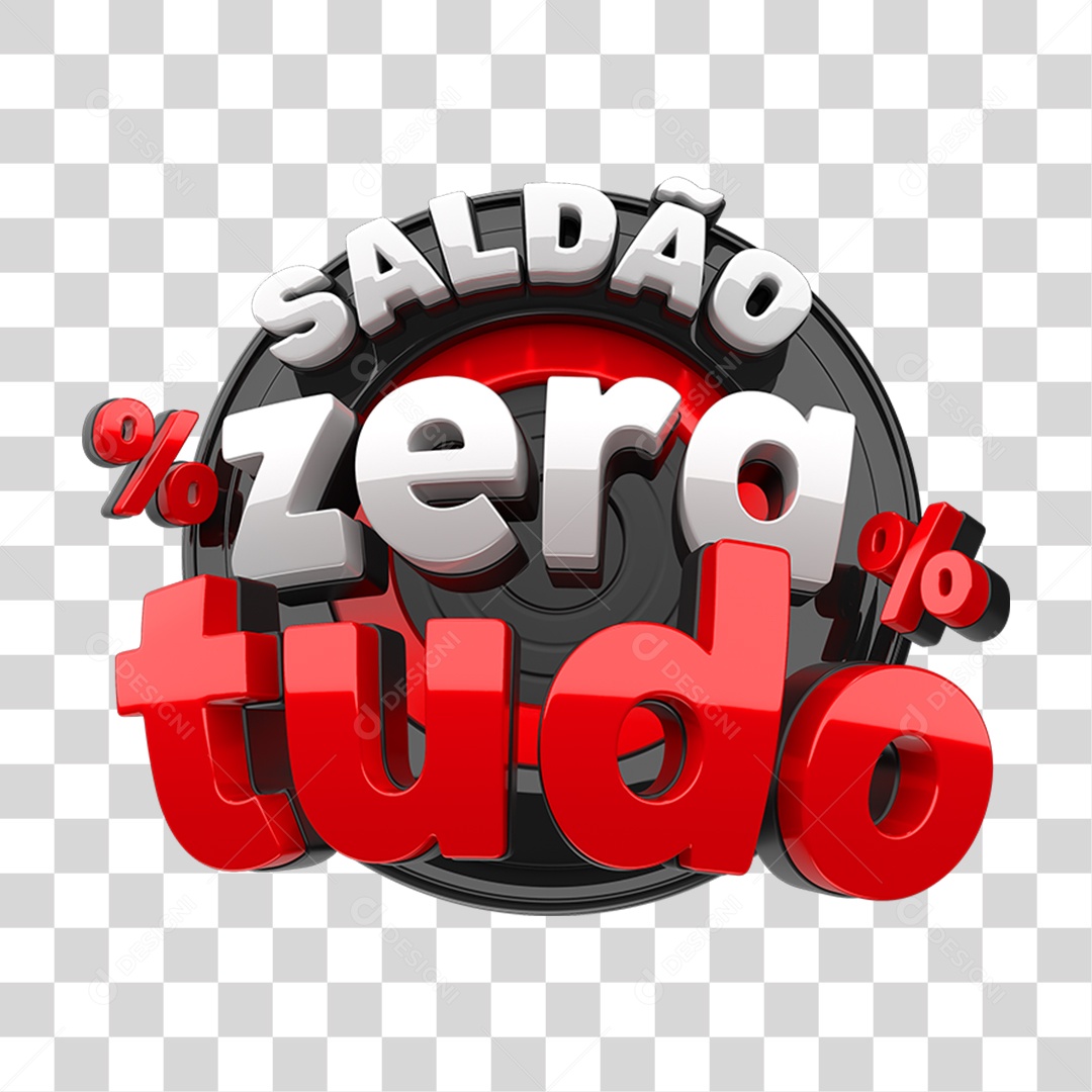 Selo 3D Saldão Zera Tudo PNG Transparente