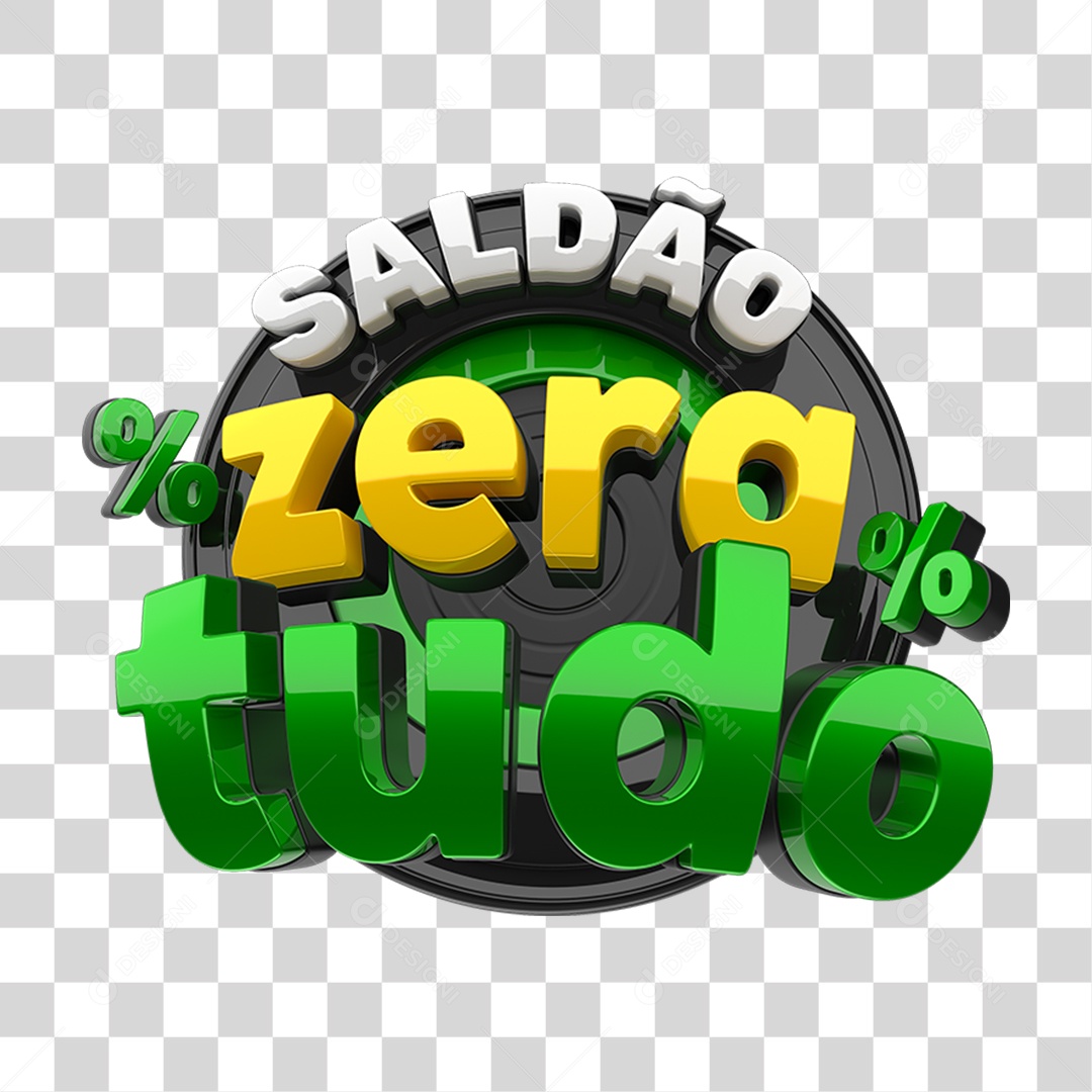 Selo 3D Saldão Zera Tudo PNG Transparente