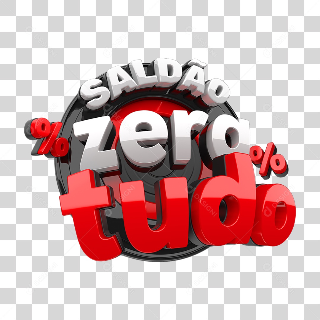 Selo 3D Saldão Zera Tudo PNG Transparente