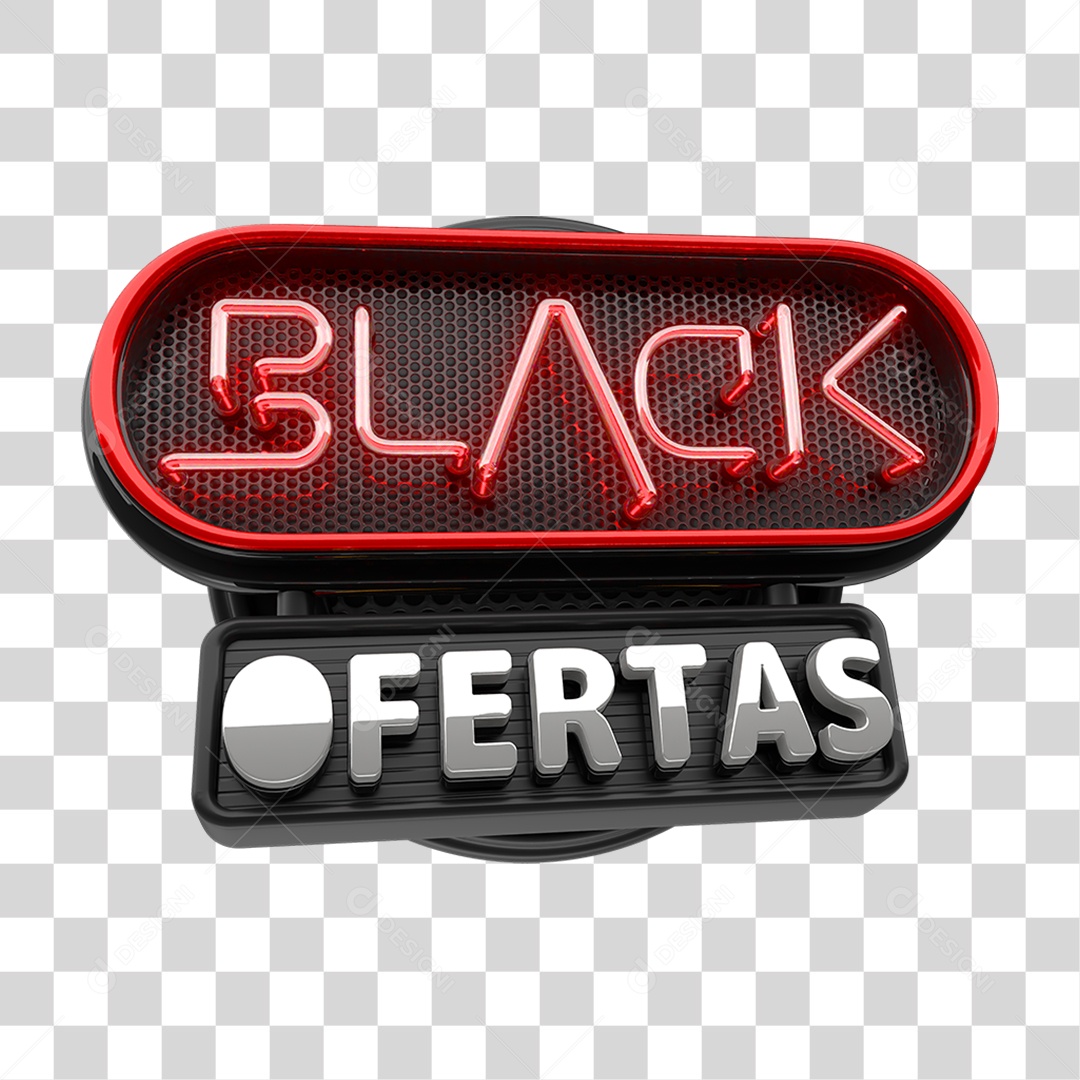 Selo 3D Black Ofertas PNG Transparente